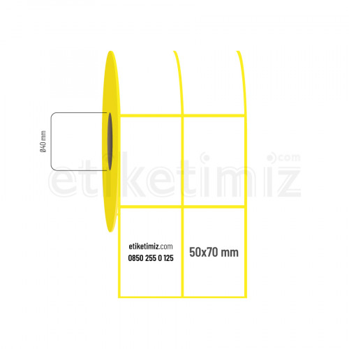 50x70 mm 2'li Aralıklı Eco Termal Etiket