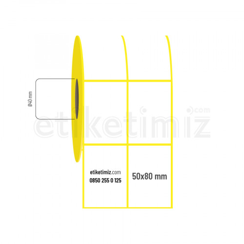 50x80 mm 2li Aralıklı Vellum Etiket