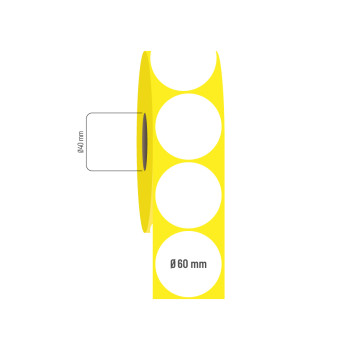 60 mm Yuvarlak Kuşe Hotmelt Etiket 60 mm Yuvarlak Kuşe Hotmelt Etiket