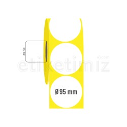 95 mm Yuvarlak Kuşe Hotmelt Etiket