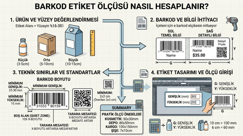 Barkod Etiket Ölçüsü Nasıl Hesaplanır?