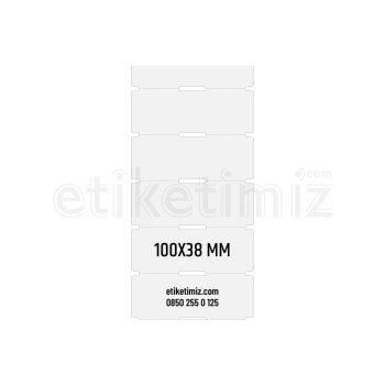 100x38 mm Termal Karton Raf Etiketi 100x38 mm Termal Karton Raf Etiketi