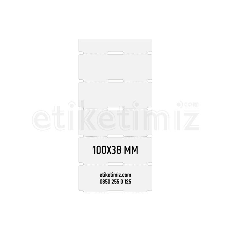 100x38 mm Termal Karton Raf Etiketi
