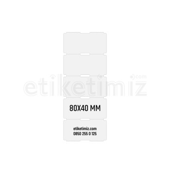 80x40 mm Termal Karton Raf Etiketi 80x40 mm Termal Karton Raf Etiketi