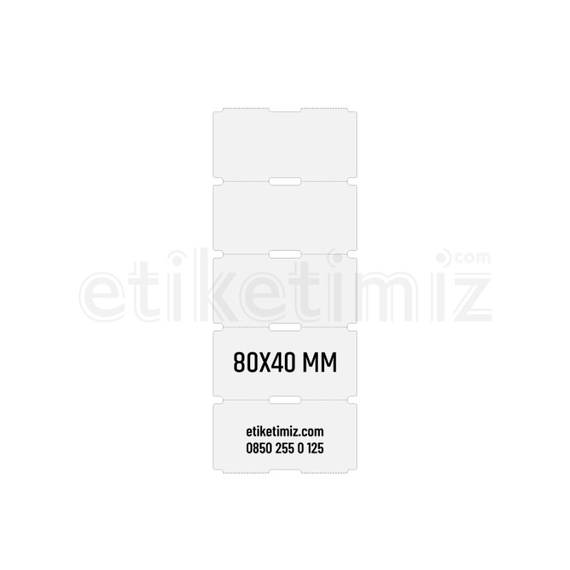80x40 mm Termal Karton Raf Etiketi