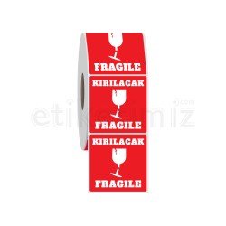 80x80 mm Dikkat Kırılır Etiketi