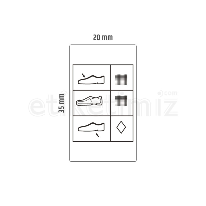 20x35 mm Ayakkabı Etiketi - Kumaş, Kumaş, Diğer