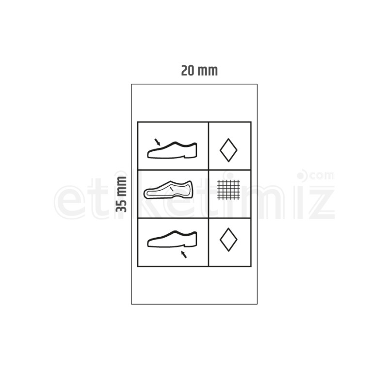 20x35 mm Ayakkabı Etiketi - Diğer, Kumaş, Diğer