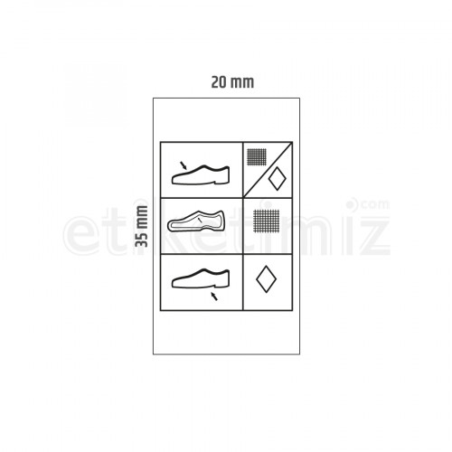 20x35 mm Ayakkabı Etiketi - Tekstil Diğer, Tekstil, Diğer