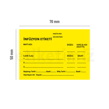 70x50 mm İnfüzyon Etiketi