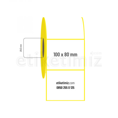 100x80 mm Eco Termal Etiket