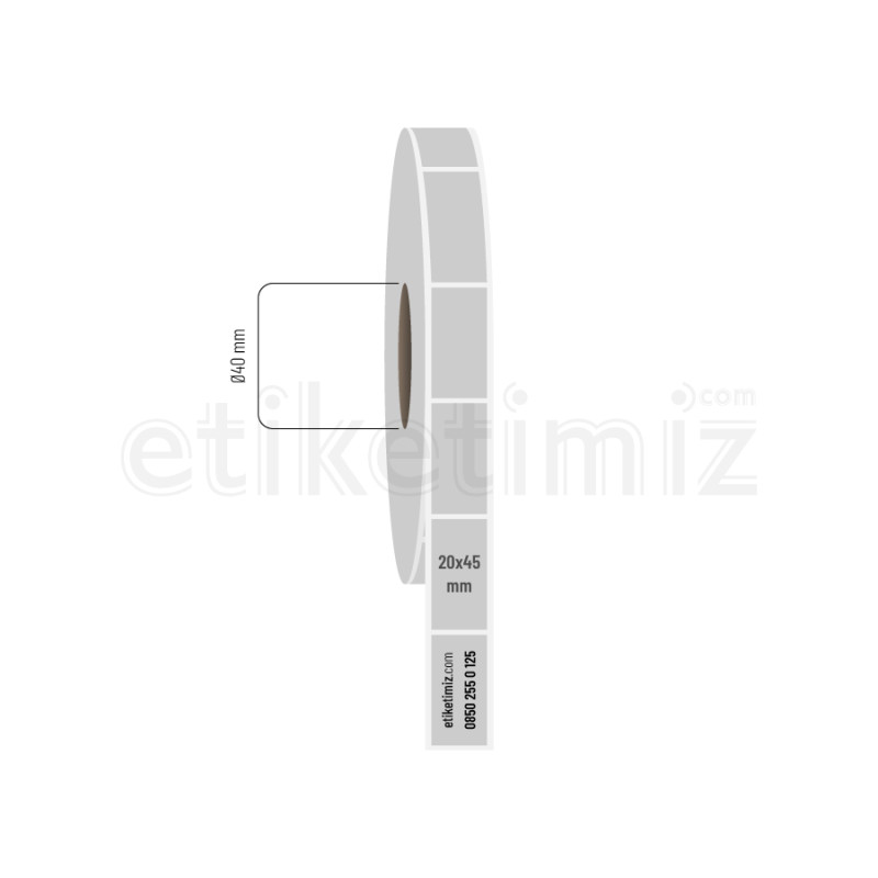 20x45 mm Silvermat Etiket 20x45 mm Silvermat Etiket
