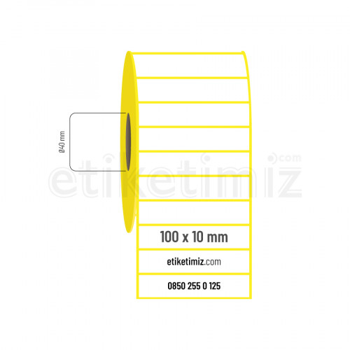 100x10 mm Lamine Termal Etiket