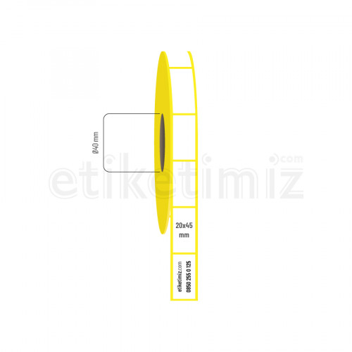 20x45 mm Lamine Termal Etiket