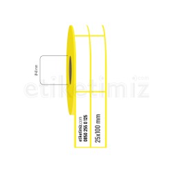 25x100 mm 2'li Aralıklı Kuşe Etiket