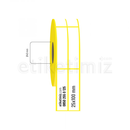 25x100 mm 2'li Aralıklı Kuşe Etiket