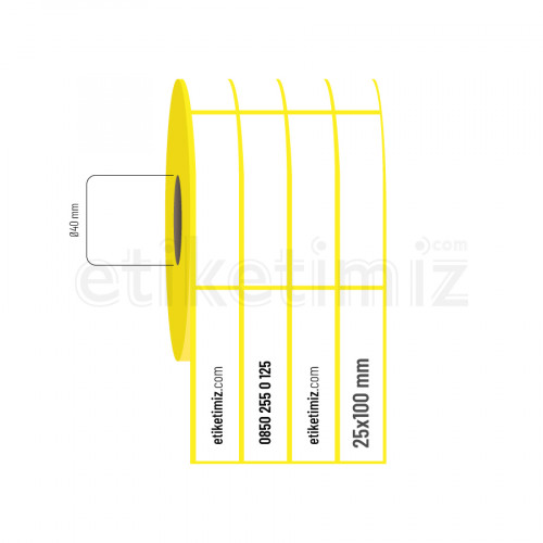 25x100 mm 4lü Aralıklı Vellum Etiket