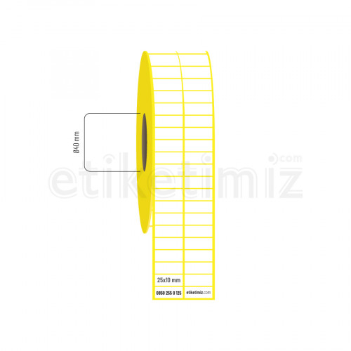 25x10 mm 2'li Aralıklı Kuşe Etiket