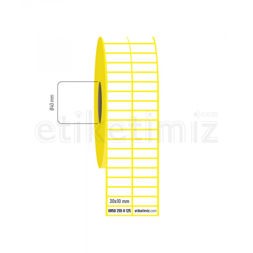 30x10 mm 2'li Aralıklı Kuşe Etiket