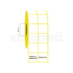 40x40 mm 2'li Aralıklı Kuşe Etiket