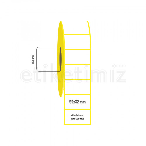 55x32 mm Kuşe Etiket