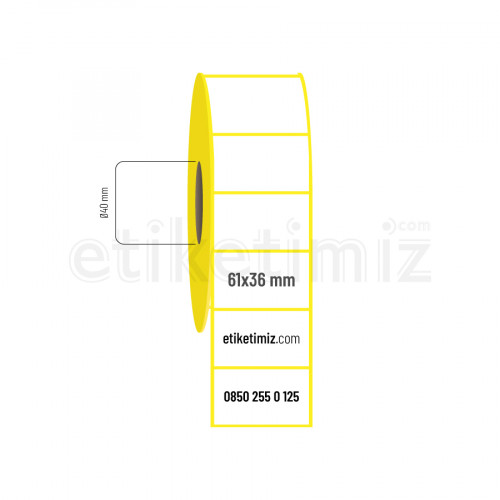 61x36 mm Lamine Termal Etiket