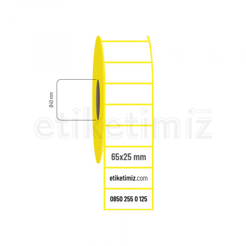 65x25 mm Lamine Termal Etiket