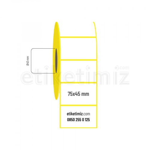 75x45 mm Kuşe Etiket