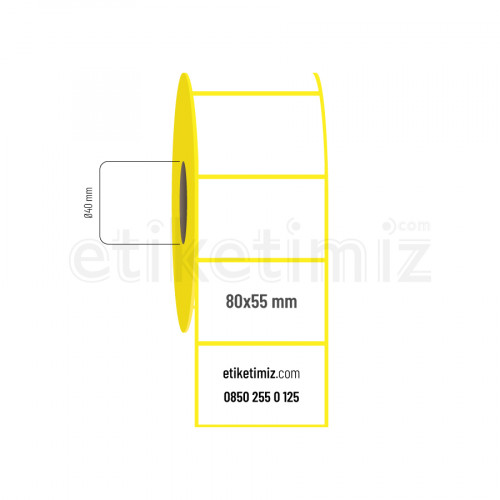 80x55 mm Lamine Termal Etiket