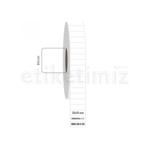 30x10 mm PP Opak Etiket