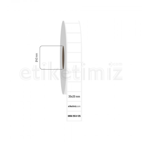 30x20 mm PP Opak Etiket