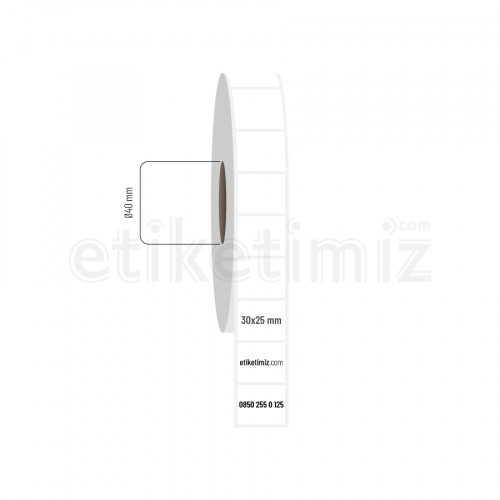 30x25 mm PP Opak Etiket