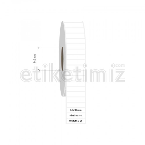 40x10 mm PP Opak Etiket