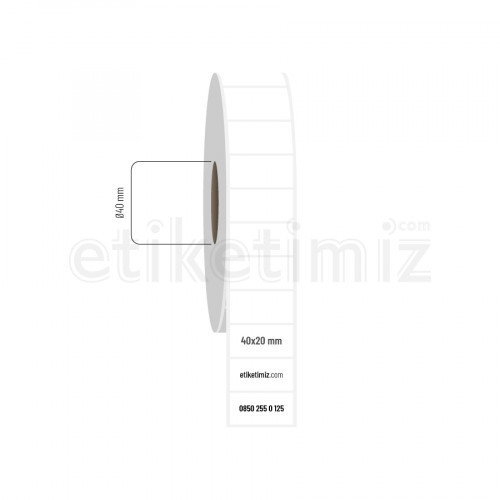 40x20 mm PP Opak Etiket