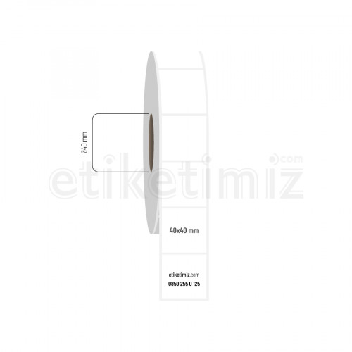 40x40 mm PP Opak Etiket