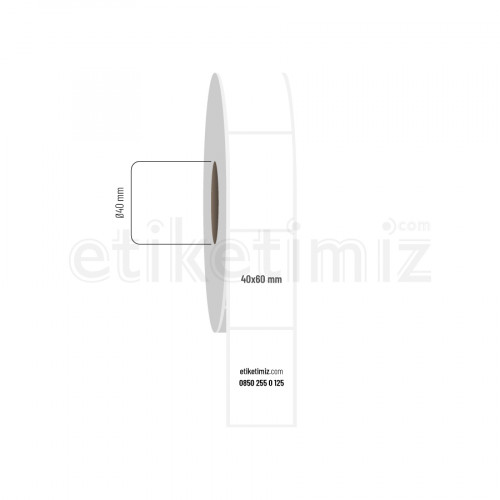 40x60 mm PP Opak Etiket