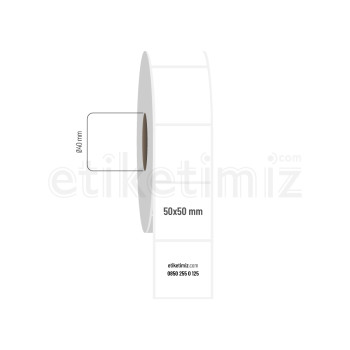 50x50 mm PP Şeffaf Etiket 50x50 mm PP Şeffaf Etiket