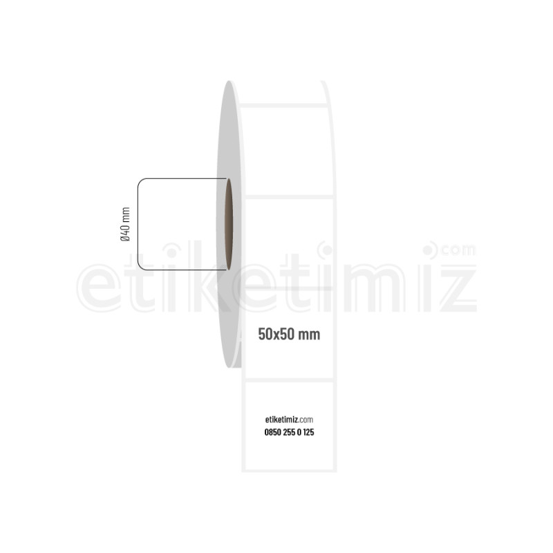 50x50 mm PP Şeffaf Etiket 50x50 mm PP Şeffaf Etiket