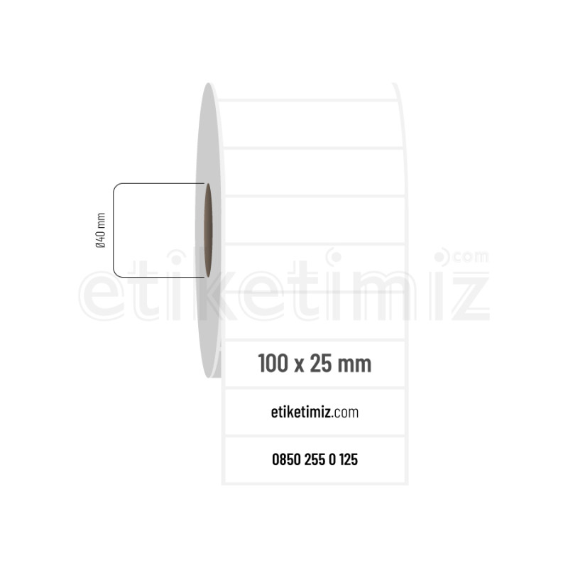100x25 mm Fasson Fastyre Etiket 100x25 mm Fasson Fastyre Etiket