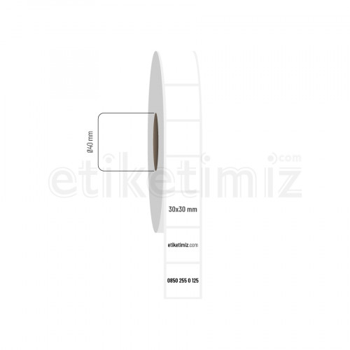 30x30 mm Fasson Fastyre Etiket