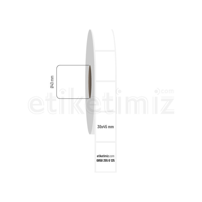 30x45 mm Fasson Fastyre Etiket 30x45 mm Fasson Fastyre Etiket