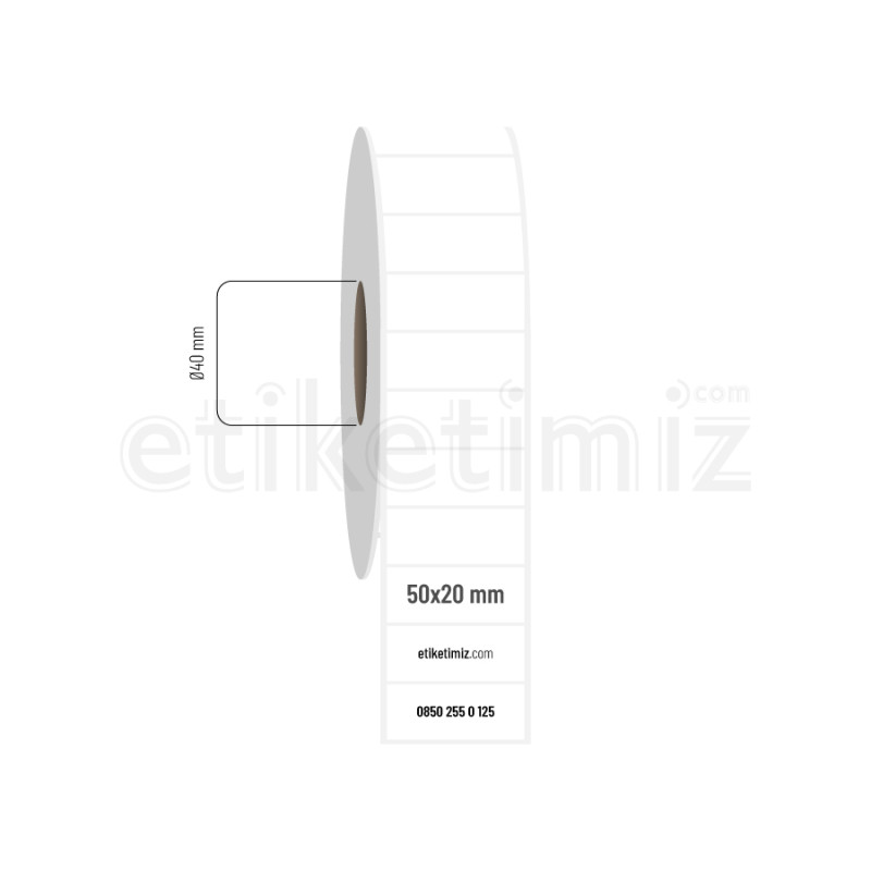 50x20 mm Fasson Fastyre Etiket 50x20 mm Fasson Fastyre Etiket