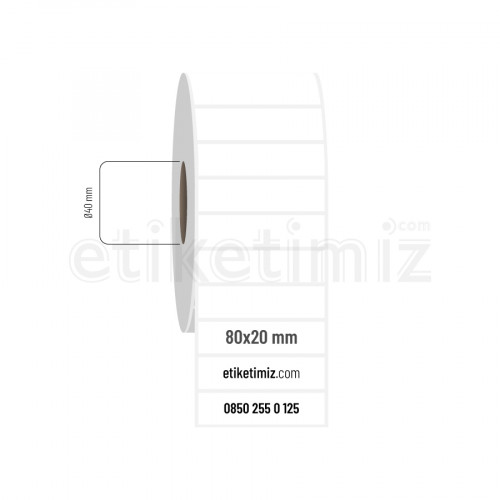 80x20 mm Fasson Fastyre Etiket 80x20 mm Fasson Fastyre Etiket