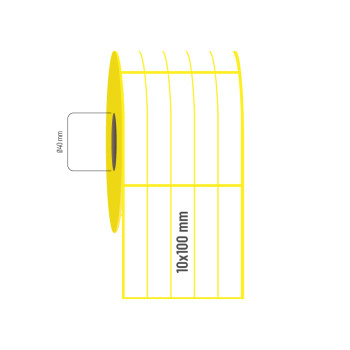 10x100 mm 5'li Aralıklı Termal Nonperm Etiket 10x100 mm 5'li Aralıklı Termal Nonperm Etiket