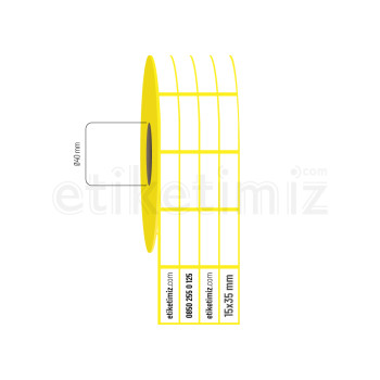 15x35 mm 4'lü Aralıklı Termal Nonperm Etiket 15x35 mm 4'lü Aralıklı Termal Nonperm Etiket