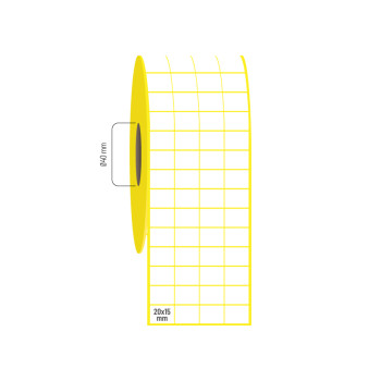 20x15 mm 4'lü Bitişik Termal Nonperm Etiket