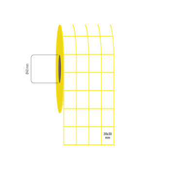 20x30 mm 4'lü Aralıklı Termal Nonperm Etiket