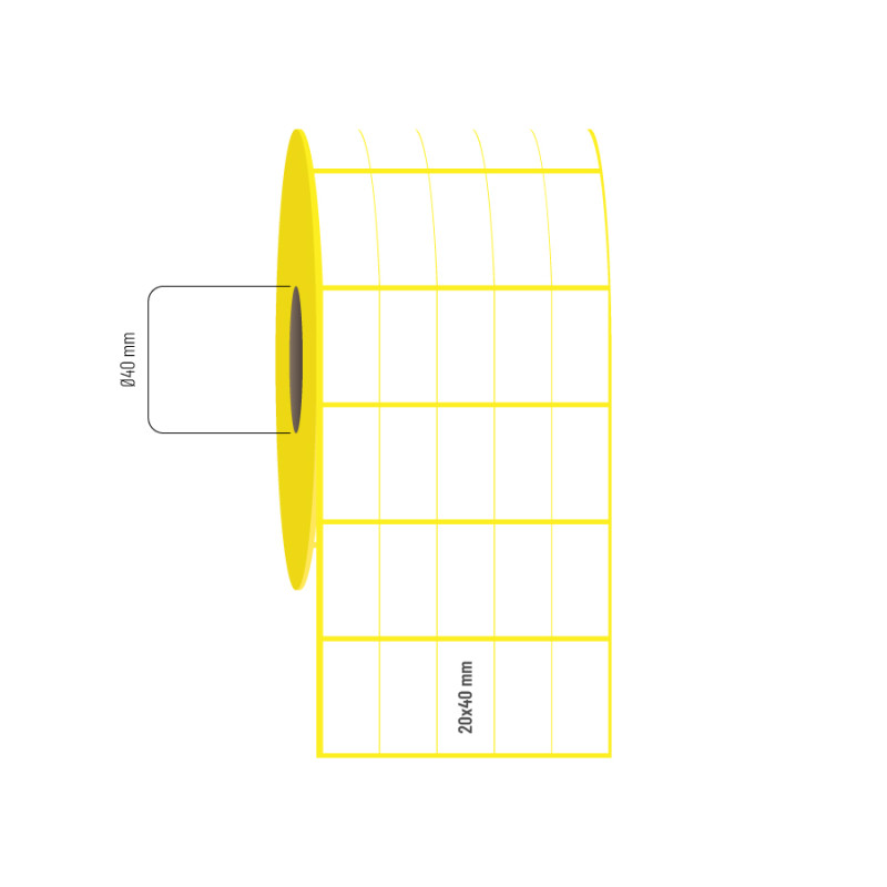 20x40 mm 5li Bitişik Termal Nonperm Etiket