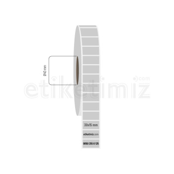 30x15 mm Silvermat Etiket