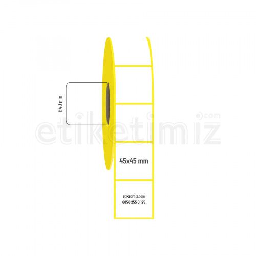 45x45 mm Kuşe Etiket